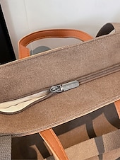 abordables Bolsos de mano y tote-Bolso grande de lona de poliéster para mujer con correa de hombro ajustable, bolso bandolera versátil en varios colores, bolso informal diario para viajes, trabajo y compras.