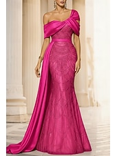 economico Abiti da ballo-Sirena Tromba Lunghezza al pavimento Abito da ballo con mantello Abito da Sera Abito formale Elegante Scintillante Brillanti Senza Maniche Senza Spalle Matrimonio Formale Con Paillettes con Glitter