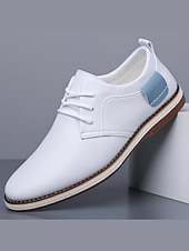 Χαμηλού Κόστους Παπούτσια Σαλονιού-Ανδρικά casual μπλε παπούτσια oxford – άνετα παπούτσια με κορδόνια και μαλακό άνω μέρος, ιδανικά για καθημερινή χρήση, εργασία και casual εξόδους και γάμους.