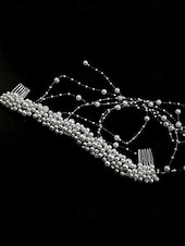 Недорогие Свадьба ACC-Женское украшение для волос с кисточками из искусственного жемчуга, элегантный свадебный аксессуар для свадеб, идеально подходит для невест.