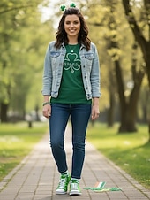  Sneakers basse da donna con stampa trifoglio di San Patrizio: classiche scarpe casual in tela con lacci per adolescenti e adulti, perfette per lo streetwear, la scuola e le uscite festive