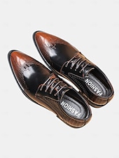 abordables Zapatos Derby-Zapatos de vestir oxford negros y marrones para hombre con textura de cocodrilo: zapatos formales de piel sintética para negocios, bodas y fiestas
