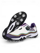 cheap Men's Golf Shoes-Men's Red and White Golf Shoes with Shock Absorption, Comfortable Footwear for Golf &amp; Active Lifestyles