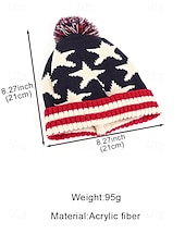  Yhdysvallat 250-vuotisjuhlan unisex patrioottinen neulottu pipo pom-pomilla tähtien ja viivojen Amerikan lipun muotoilu pehmeä talvinen neulottu hattu rento festivaalityyli