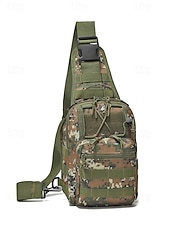 billiga Herrväskor-Herrkamouflage nylon axelremsväska bröstväska – flera fickor, stor kapacitet, hållbar design för utomhussporter, vandring, camping och resor