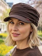 tanie Kapelusze damskie-damska czapka plisowana z poliestru – wiele kolorów, swobodny styl, idealna do noszenia na co dzień i w podróży