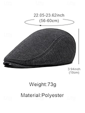 baratos Chapéus Masculinos-Boina masculina casual em poliéster com design simples e elegante, disponível em várias cores, perfeita para o uso diário.