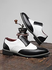 Χαμηλού Κόστους Παπούτσια Oxford-Κλασικά ασπρόμαυρα ανδρικά oxfords – κομψά δερμάτινα παπούτσια για γάμους και επίσημες συγκεντρώσεις