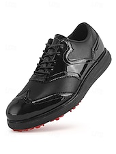 voordelige Heren Golf Schoenen-Rode en witte golfschoenen voor heren, ademend bovenwerk met gripvaste buitenzool, lichtgewicht en comfortabel, ideaal voor golfers en buitensporters.