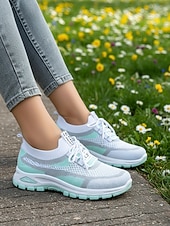 economico Sneakers da donna-scarpe da ginnastica da donna in maglia viola – scarpe da passeggio traspiranti e leggere con un design elegante per attività sportive e gite casual