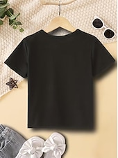 economico Umor giocoso 3D della ragazza-Ragazze 3D Grafico Lettera Maglietta Manica Corta Stampa 3D Estate Primavera Sport Moda Streetwear Bambini 4-12 Anni Girocollo Casuale Quotidiano All'aperto Vestibilità regolare