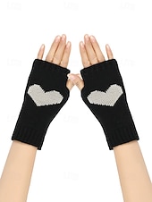 halpa ystävänpäivä-Naisten neulotut kynsikkäät sydänkuviolla, useita värejä, sopivat täydellisesti ystävänpäivään ja syksyn/talven arkikäyttöön