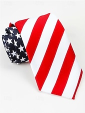 preiswerte Zubehör-Vereinigte Staaten 250. Jubiläum Herren patriotisches Krawatte  Fliege Set Polyester Amerikanische Flagge Design klassischer formeller Stil für USA Unabhängigkeitstag Paraden Partys  Feierlichkeiten