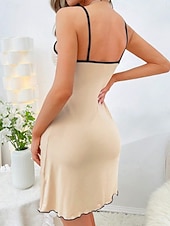 voordelige Nachthemden en slaapshirts voor dames-Dames Nachtjapon Casual Comfortabel Grafisch Beer Dagelijks Huis Mouwloos hihnat blauw Zwart Blozend Roze Beige Zomer Lente Normale pasvorm