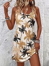 Χαμηλού Κόστους Floral φορέματα-Γυναικεία Φόρεμα μέχρι το γόνατο Καθημερινό φόρεμα Φόρεμα σε γραμμή Α Floral φόρεμα Καλοκαιρινό φόρεμα Στυλάτο Καθημερινό Ημερομηνία Κανονικό Φλοράλ Αμάνικο Λαιμόκοψη V Λαιμός σέσουλα