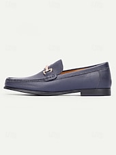 cheap Loafers-Men's Elegant Blue Leather Loafers – Comfortable and Stylish, Perfect for Weddings, Formal Events and Special Occasions