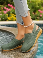 economico Zoccoli e pianelle da donna-zoccoli da donna con cinturino posteriore traforato rosa – scarpe comode, traspiranti e leggere per abbigliamento casual, passeggiate, viaggi, giardinaggio e uso quotidiano