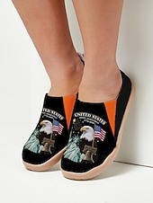  250η Επέτειος Ηνωμένων Πολιτειών Γυναικεία Παπούτσια Slip-On με εκτύπωση ΗΠΑ – Ελαφριά Παπούτσια Περιπάτου Πατριωτικός Αστικός Στυλ για Καθημερινή Χρήση Φεστιβάλ και Ταξίδια