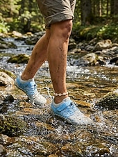 economico Donne-scarpe da acqua sportive blu da donna con allacciatura a sgancio rapido – scarpe da ginnastica leggere e drenanti, suola antiscivolo ammortizzata per spiaggia, snorkeling, kayak, piscina, viaggi in crociera e attività estive all'aperto
