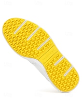 voordelige Heren Golf Schoenen-Rode en witte golfschoenen voor heren, ademend bovenwerk met gripvaste buitenzool, lichtgewicht en comfortabel, ideaal voor golfers en buitensporters.