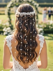 Недорогие Свадьба ACC-Женское украшение для волос с кисточками из искусственного жемчуга, элегантный свадебный аксессуар для свадеб, идеально подходит для невест.