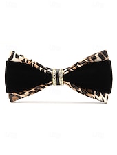 abordables Boda ACC-Pajarita de piel sintética para hombre: pajarita formal multicolor con detalle de diamantes de imitación, correa de cuello ajustable, estilo clásico y moderno para novios, bodas, San Valentín, fiestas y eventos formales.