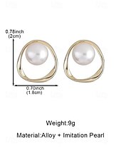 voordelige Huwelijk ACC-Vergulde oorbellen met imitatieparels voor dames, perfect voor bruiloften, diners en dagelijks gebruik – een elegant en chique ontwerp voor speciale gelegenheden.