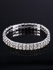 levne Svatba ACC-Dámský náramek na kotník s křišťálovými kamínky, materiál slitina s možností výběru šířky, elegantní třpytivý styl pro svatby, večírky, večerní akce a formální příležitosti