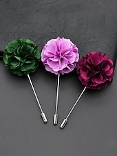 preiswerte Hochzeit ACC-Anstecknadel aus Polyester mit Blumenmuster für Herren, mehrfarbige Stoffblume, eleganter minimalistischer Stil für Trauzeugen, Hochzeiten, formelle Abendessen, Bankette und Abendveranstaltungen