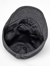 baratos Chapéus Masculinos-Boina masculina casual em poliéster com design simples e elegante, disponível em várias cores, perfeita para o uso diário.