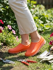 رخيصةأون قباقيب نسائية-أحذية نسائية صفراء مقاومة للماء للحديقة - أحذية خفيفة الوزن سهلة الارتداء للبستنة، والعمل في الهواء الطلق، واستخدام الفناء، والشاطئ، والأيام الممطرة