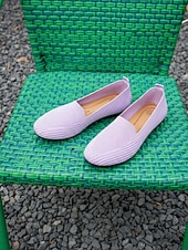 abordables Ballerines femme-Chaussures à enfiler violettes en maille douce pour femmes – minimalistes, respirantes et légères, idéales pour le bureau, les trajets quotidiens, les voyages et le quotidien.