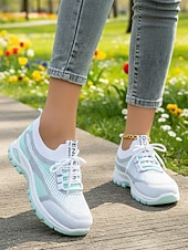 economico Sneakers da donna-scarpe da ginnastica da donna in maglia viola – scarpe da passeggio traspiranti e leggere con un design elegante per attività sportive e gite casual