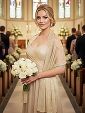 economico Matrimonio ACC-scialle da damigella d'onore da donna, può essere usato come sciarpa, disponibile in più colori, materiale in poliestere, design elegante per matrimoni e feste