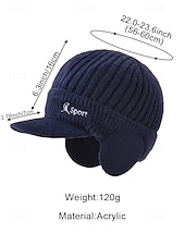 economico Cappelli da uomo-Cappello da uomo in maglia con paraorecchie – vari colori, materiale in maglia di poliestere, caldo e comodo per gli sport invernali e le attività all'aperto