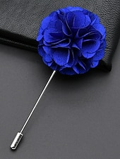 preiswerte Hochzeit ACC-Anstecknadel aus Polyester mit Blumenmuster für Herren, mehrfarbige Stoffblume, eleganter minimalistischer Stil für Trauzeugen, Hochzeiten, formelle Abendessen, Bankette und Abendveranstaltungen