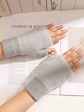 abordables Guantes de mujer-Guantes elásticos de piel sintética para mujer: disponibles en varios colores, suaves y acogedores, perfectos para el invierno y salidas informales.