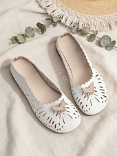 cheap Women's Clogs &amp; Mules-Women's Yellow Wide-Fit Mule Flats with Butterfly Rhinestone Detail, Stylish and Comfortable Slip-On Shoes for Daily Wear, Spring/Summer Outings, Casual Walks and Outdoor Activities