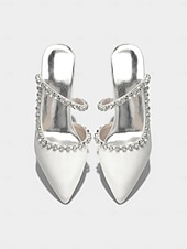 cheap Mother of Bride/Groom-Women's Ivory Block Heel Pumps with Rhinestone Strap, Elegant Mother of the Bride Shoes for Outdoor Garden Weddings