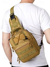 billiga Herrväskor-Herrkamouflage nylon axelremsväska bröstväska – flera fickor, stor kapacitet, hållbar design för utomhussporter, vandring, camping och resor