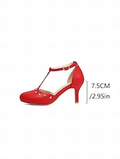 ieftine Pantofi Mary Jane-Pantofi cu toc mediu, negri, cu bareta în T și accente argintii, model Mary Jane pentru femei – stil elegant de zi cu zi, pentru ținute profesionale de birou și naveta elegantă