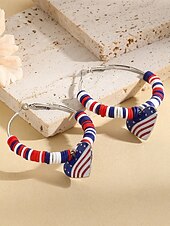  Vereinigte Staaten 250. Jubiläum Damen Legierung Amerikanische Flagge Ohrringe – Mehrere Stile – Perfekt für  Unabhängigkeitstagsfeierlichkeiten