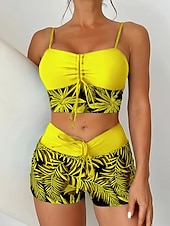 levne Sady bikin-Dámské Plavky Bikiny 2 ks Kraťasy Plavky Štíhlý Volná záda prázdniny Oblečení na pláž Do V Bez rukávů Plavky