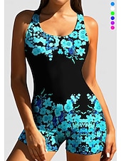 billiga One Pieces Rash Guards-Dam Rash-guards Surfdräkt i ett stycke Baddräkt Blommig Tropisk Färgblockerande Dragkedja med inbyggd BH Avtagbar dyna UV Solskydd UPF50+ Ultralätt (UL) Långärmad Badkläder Kroppsdräkt Surfing