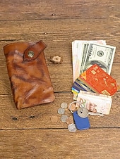 economico Portafogli-Portafoglio lungo da uomo in vera pelle, porta carte bifold vintage di grande capacità, stile retrò multicolore, design sottile e portatile per uso quotidiano, viaggi, lavoro e casual