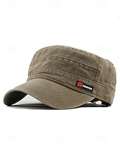 お買い得  メンズ帽子-メンズコットンミリタリーキャップ、調節可能なカジュアルアーミースタイルの帽子、複数の色、軽量で通気性のあるデザイン、メンズアウトドア&amp;日常のカジュアルな帽子