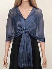 abordables Mariage ACC-Écharpe en polyester pour femme, ornée de boutons en acrylique, disponible en plusieurs couleurs, idéale pour les mariages et les soirées.