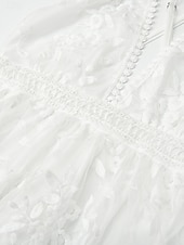 cheap Beach Dresses-Women's Mini Dress White Dress Beach Dress Party Dress Slip Dress Elegant Fashion Classic Daily Outdoor Beach Regular Fit Floral Plain Sleeveless V Neck White Summer Spring