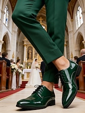 billige Derby-sko-Herresko i brogueskinn med vingetuppdesign, stilig bryllupssko, ideelt for forlovere og bryllupsgjester