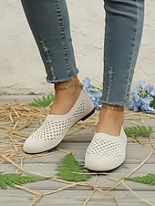 economico Ballerine da donna-scarpe slip-on da donna in Flyknit traforato azzurro cielo – design traspirante e leggero per passeggiate quotidiane, lavoro, shopping, viaggi e comfort casual